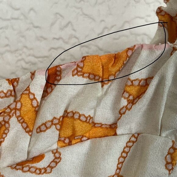 Anthropologie Maeve Orange Cream Floral Sweetheart Mini Smocked Dress Small i23 - Picture 7 of 11